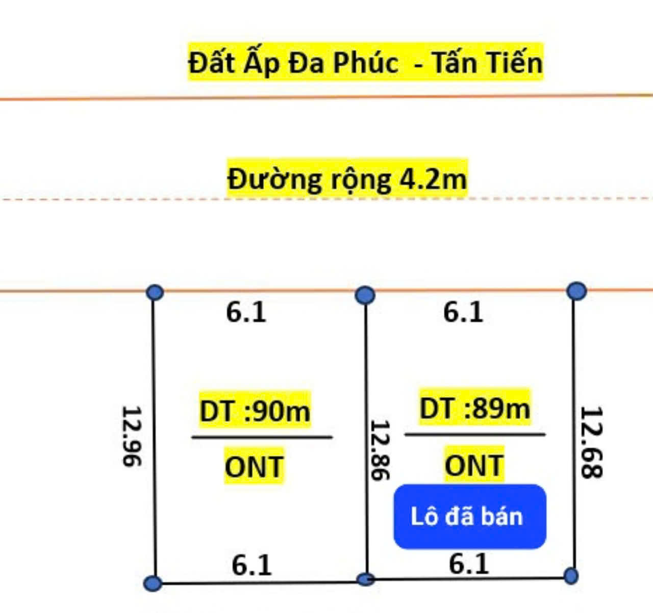 Bán lô đất mặt tiền 6,1m gần vành đai 4, View hồ đường rộng hơn 4m giá đầu tư - Ảnh chính